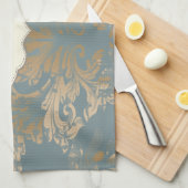 Linge De Cuisine Chic Elegant Gold Damask Roses (Quart Plié)