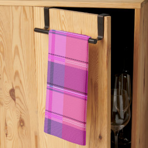 Linge De Cuisine Chic Magenta Berry Carreaux Imprimés Esthétique
