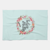 Linge De Cuisine Chic Mint Croyez en vos rêves Oiseau rose Floral (Horizontal)