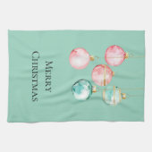 Linge De Cuisine Chic Mint rose or ornements de Noël (Horizontal)