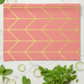 Linge De Cuisine Chic moderne d'arrière - plan rose de corail de (Plié)