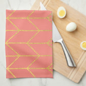 Linge De Cuisine Chic moderne d'arrière - plan rose de corail de (Quart Plié)