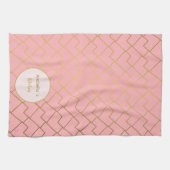 Linge De Cuisine Chic moderne tendance Géométrique Golden Blush ros (Horizontal)
