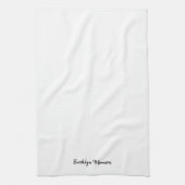 Linge De Cuisine Chic noir blanc personnalisé nom de script décontr (Vertical)