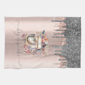 Linge De Cuisine Chic Parties scintillant Argent Drivers Floral Mix (Horizontal)