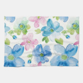 Linge De Cuisine Chic rose bleu bleu floral (Horizontal)