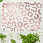 Linge De Cuisine Chic Rose Gold Leopard Cheetah Poster de animal (Plié)