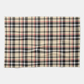 Linge De Cuisine Chic Rouge Beige Noir Blanc Plaid Stripes Motif (Horizontal)