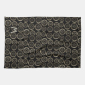 Linge De Cuisine Chic saison de vacances Custom Monogram Gold Motif (Horizontal)