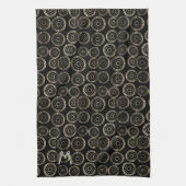 Linge De Cuisine Chic saison de vacances Custom Monogram Gold Motif (Vertical)