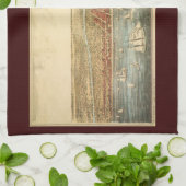 Linge De Cuisine Chicago Antique Map, LaSalle Street et River (Plié)