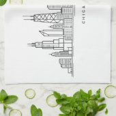 Linge De Cuisine Chicago IL Cityscape Illustration (Plié)