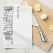 Linge De Cuisine Chicago IL Cityscape Illustration (Quart Plié)