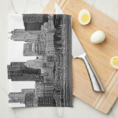 Linge De Cuisine Chicago Skyline Gravé (Quart Plié)