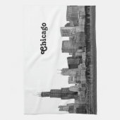 Linge De Cuisine Chicago Skyline Gravé (Vertical)