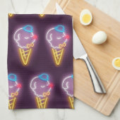 Linge De Cuisine Chien à crème glacée de néon (Quart Plié)