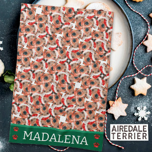 Linge De Cuisine Chien Airedale Terrrier Noël