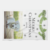 Linge De Cuisine Chien Animaux de compagnie Photo Pine Snowflakes J (Horizontal)