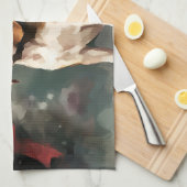 Linge De Cuisine Chien beagle à Noël de neige (Quart Plié)