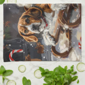 Linge De Cuisine Chien Beagle Noël Festif (Plié)