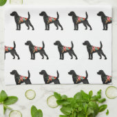 Linge De Cuisine Chien beagle race Boho Floral Silhouette (Plié)