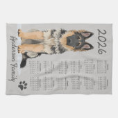 Linge De Cuisine Chien berger allemand 2026 Calendrier des serviett (Horizontal)