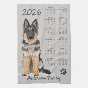 Linge De Cuisine Chien berger allemand 2026 Calendrier des serviett