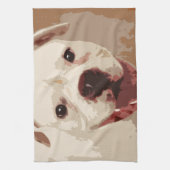 Linge De Cuisine chien blanc de boxeur (Vertical)