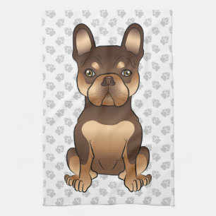 Linge De Cuisine Chien Bouledogue Français Chocolat Et Tan Mignon C