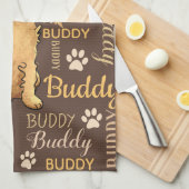 Linge De Cuisine Chien Brown personnalisé (Quart Plié)