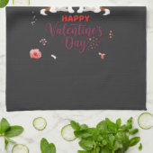 Linge De Cuisine Chien Cavalier King Fleuris Joyeuse Saint-Valentin (Plié)