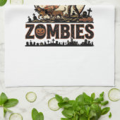 Linge De Cuisine Chien chasse les zombies Conception de vecteur Hal (Plié)