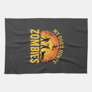 Linge De Cuisine Chien Chasse Les Zombies Design Halloween