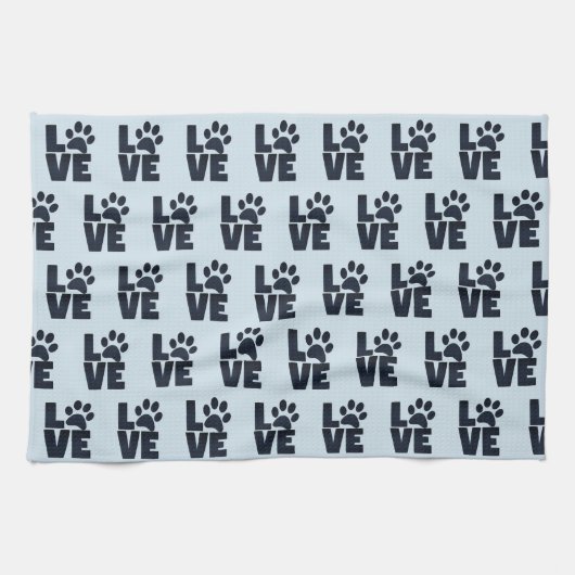 Linge De Cuisine Chien Chat Animaux de compagnie Amour Empreintes d (Horizontal)
