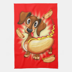 Linge De Cuisine Chien chaud Dachshund