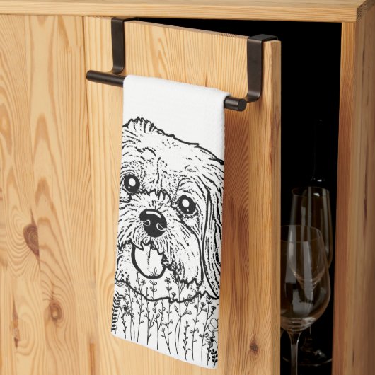Linge De Cuisine Chien Chien Chien Chien Chien Chien Chien Personna (Pliage en tiers)
