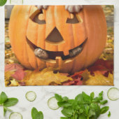 Linge De Cuisine Chien dans Jack-o-Lantern (Plié)