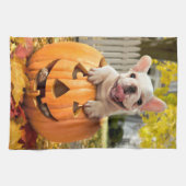 Linge De Cuisine Chien dans Jack-o-Lantern (Horizontal)