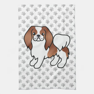 Linge De Cuisine Chien de dessin animé japonais Chin rouge et blanc