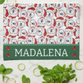 Linge De Cuisine Chien de Noël Alaskan Malamute (Plié)
