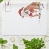 Linge De Cuisine Chien de Noël drôle avec arbre (Plié)