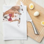 Linge De Cuisine Chien de Noël drôle avec arbre (Quart Plié)