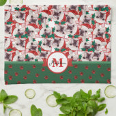 Linge De Cuisine Chien de Noël Français Monogram (Plié)