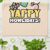 Linge De Cuisine Chien de Noël mignon - Yappy Howlidays (Plié)