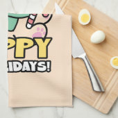 Linge De Cuisine Chien de Noël mignon - Yappy Howlidays (Quart Plié)