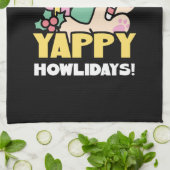 Linge De Cuisine Chien de Noël mignon - Yappy Howlidays (Plié)