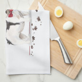 Linge De Cuisine Chien de Noël Noir et Blanc (Quart Plié)