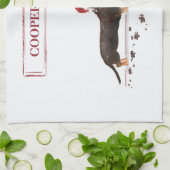 Linge De Cuisine Chien de Noël noir et Tan Dachshund drôle (Plié)