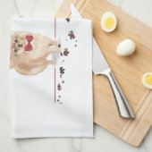 Linge De Cuisine Chien de Noël poméranien drôle avec arbre (Quart Plié)