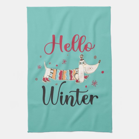 Linge De Cuisine Chien de patinage sur glace mignon (Vertical)